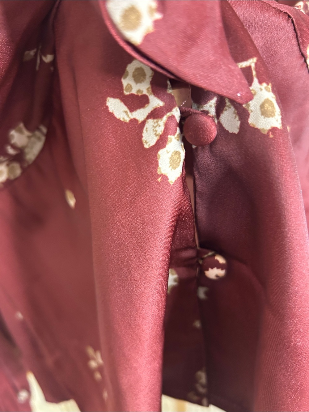 Free People Run Free Burgundy Floral Tie-Front Blouse - Picture 10 of 10